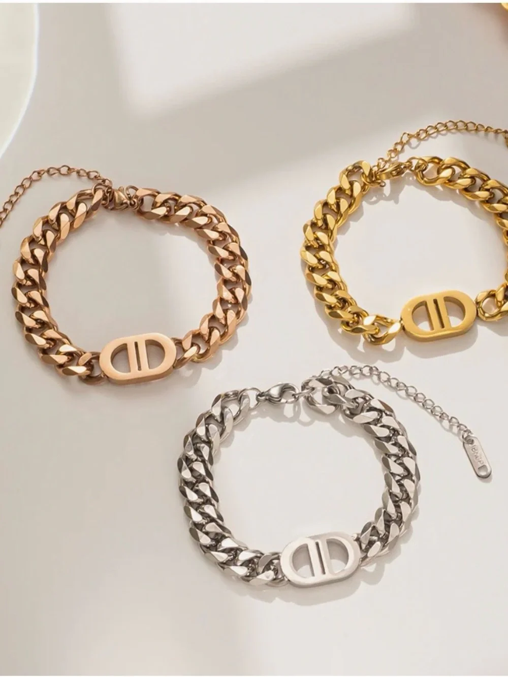 Minimalist Geometric Titanium Steel - Gold, Silver, Rose Gold Bracelet